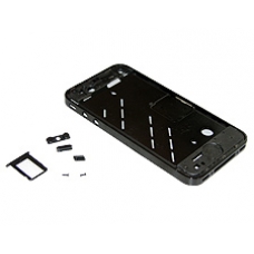iPhone 4 Black Titanium Nitride Centre / Middle Frame with Sim Tray & Buttons